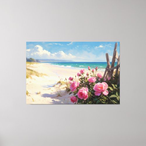  Beach Roses Fences TV2 Stretched Canvas Print