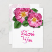 Beach Roses Thank You Message  Invitation (Front/Back)