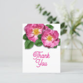 Beach Roses Thank You Message  Invitation (Standing Front)