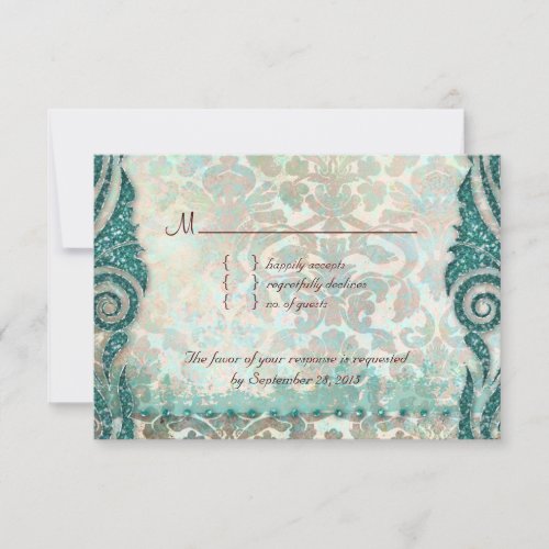 Beach RSVP Wedding Reply Card Seahorse