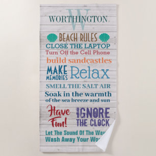 Beach RULES Beach Towel