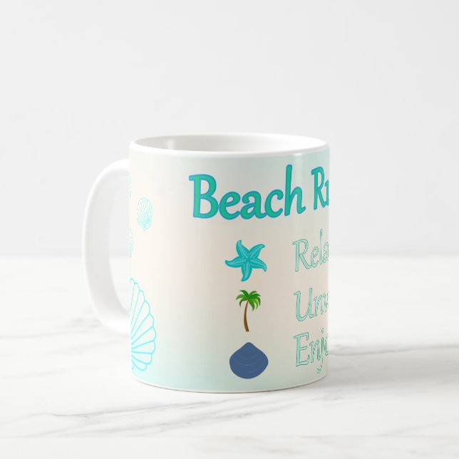 Beach Rules Coffee Mug (Front Left)