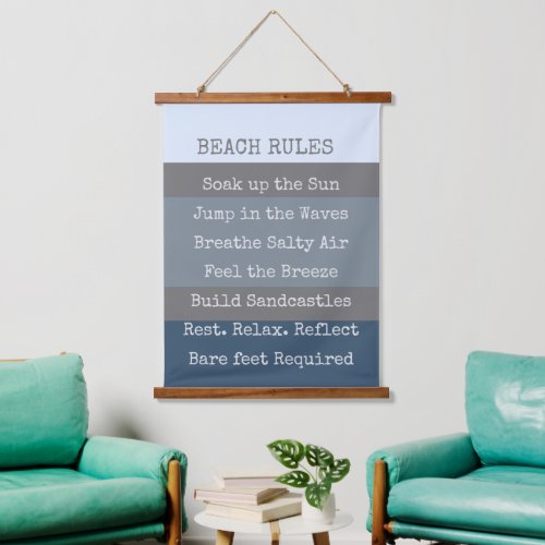 Beach Rules Modern Colorblock  Hanging Tapestry