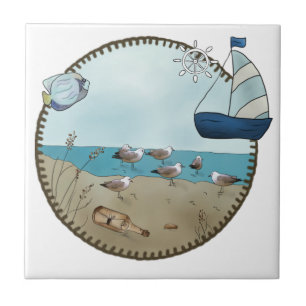 beach runner ceramic tile