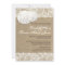 Beach Rustic Warm Burlap Lace Wedding Invitation