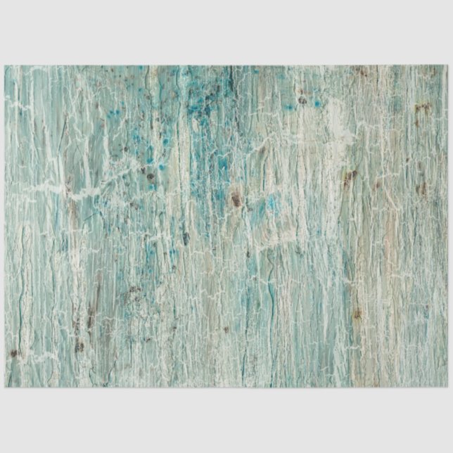 Beach Rustic Wood Ocean Blue Crackle Decoupage  Tissue Paper (Front)
