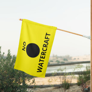 Beach Safety Flag - No Watercraft- Yellow