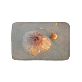 Beach Sand and Jellyfish Bathmat or Pet Mat