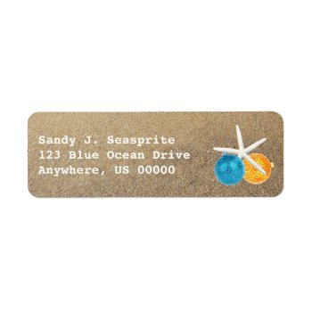 Beach Sand And Ornaments Return Address Labels by holiday_store at Zazzle