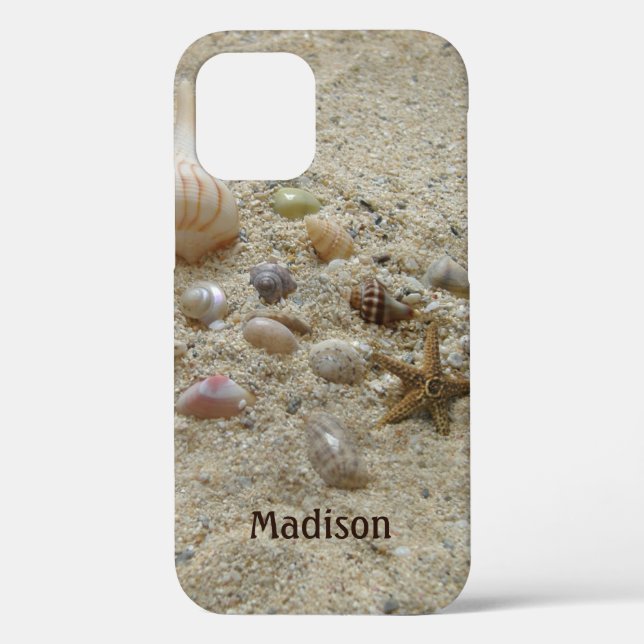 Beach Sand and Sea Shells Add Your Name Case-Mate iPhone Case (Back)