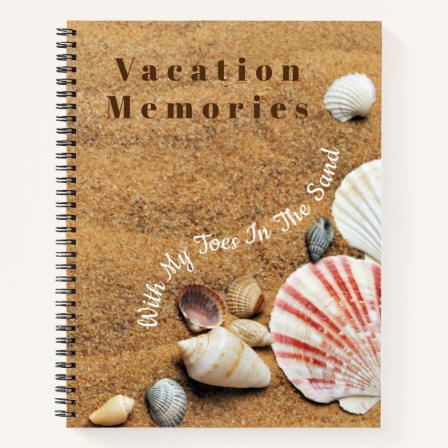 Beach Sand And Sea Shells Notebook (Front)
