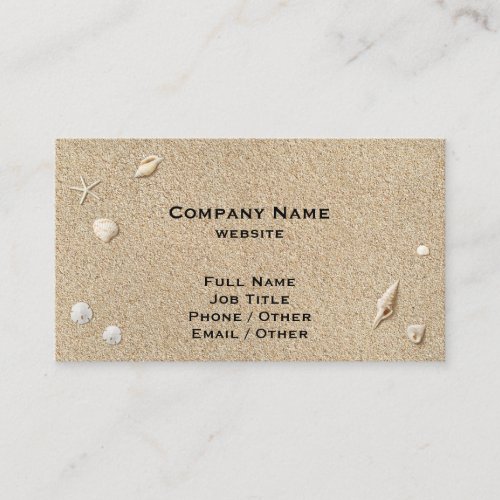 Beach Sand and Seashells Business Card