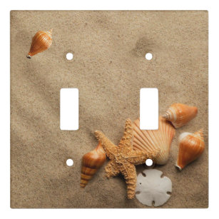 SEASHELLS BEACH TAN & BROWN TONES SO PRETTY LIGHT SWITCH OR OUTLET COVER V185 