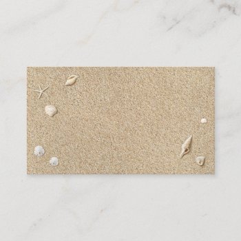 Beach Sand And Seashells Place Card by prettyfancyinvites at Zazzle