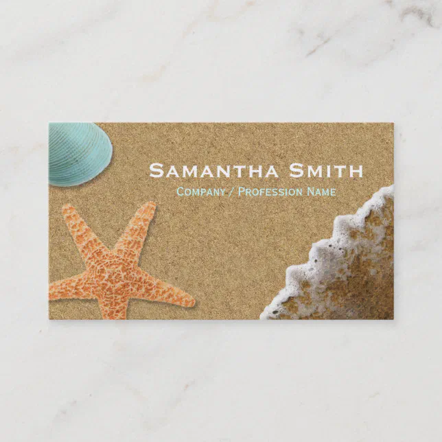 Shell Beach Card Beach Sand and Shells Business Card | Zazzle