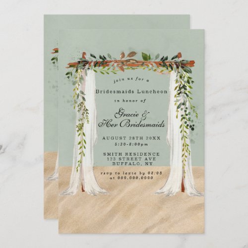 Beach Sand Canopy Bridesmaids Luncheon Invites