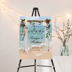 Beach Sand Canopy Paradise Wedding Welcome Foam Bo Board
