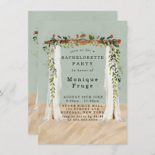 Beach Sand Canopy Tropical Bachelorette Party Invitation