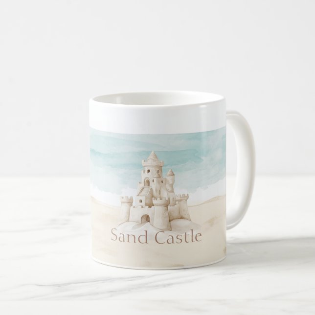 Beach Sand Castle Coffee Mug (Front Right)