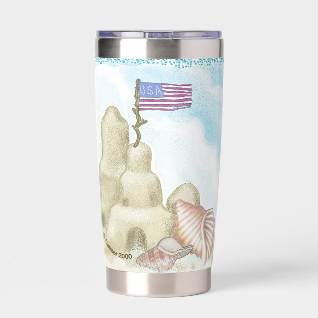 Beach Sand Castle Insulated Tumbler (Back)