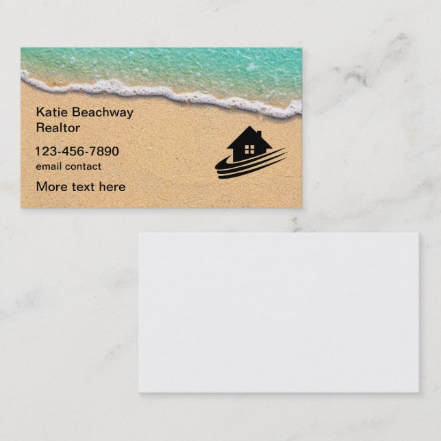 Beach Sand Coastal Realtor Business Cards (Front/Back)