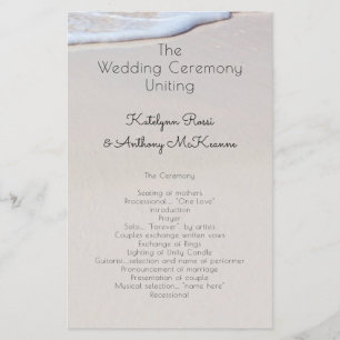 Beach Sand Custom Affordable Wedding Program