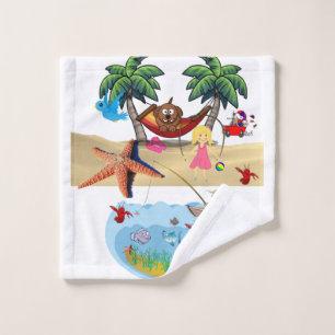 Beach Sand Dog Trees Fish Bathroom Towel Sets