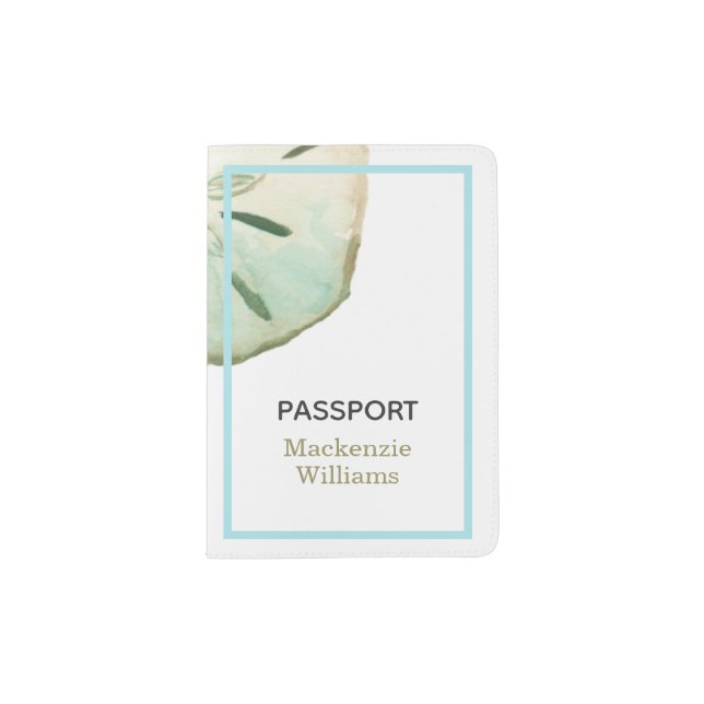 Beach Sand Dollar Custom Passport Cover (Front)
