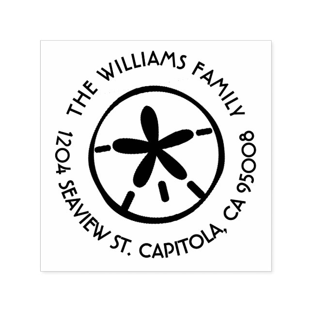 Beach Sand Dollar Return Address Self-inking Stamp (Design)