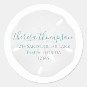 Beach Sand Dollar Simple Return Address Label