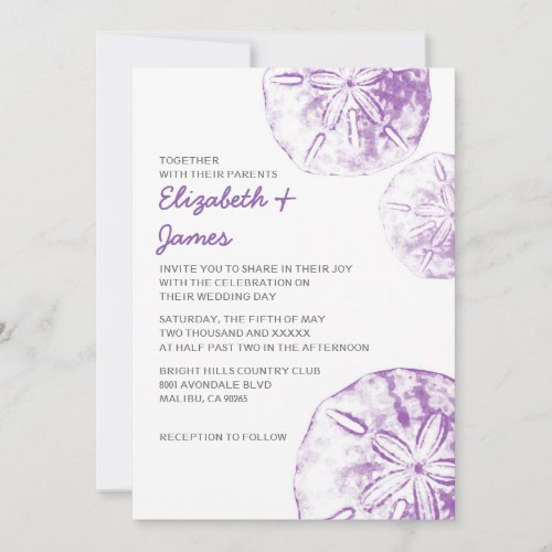 Beach Sand Dollar Wedding Invitations