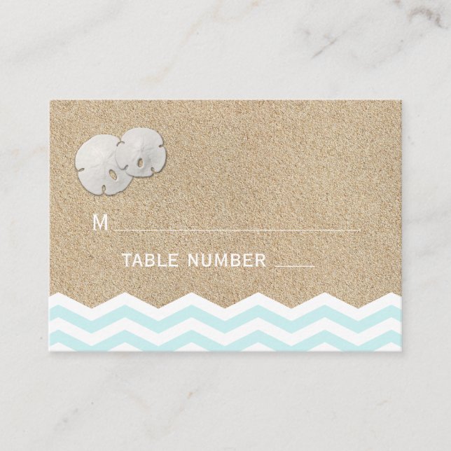 Beach Sand Dollars Place Card (Front)