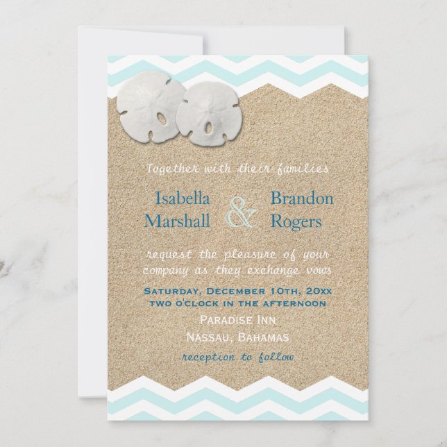 Beach Sand Dollars Wedding Invitation (Front)