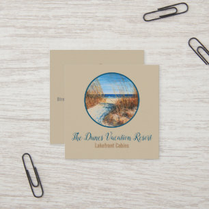 Beach Sand Dunes Coastal Rental Square Business Card