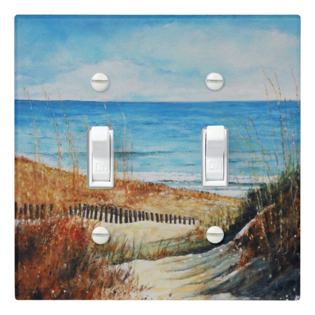Beach Sand Dunes Ocean Painting Light Switch Cover (In Situ)