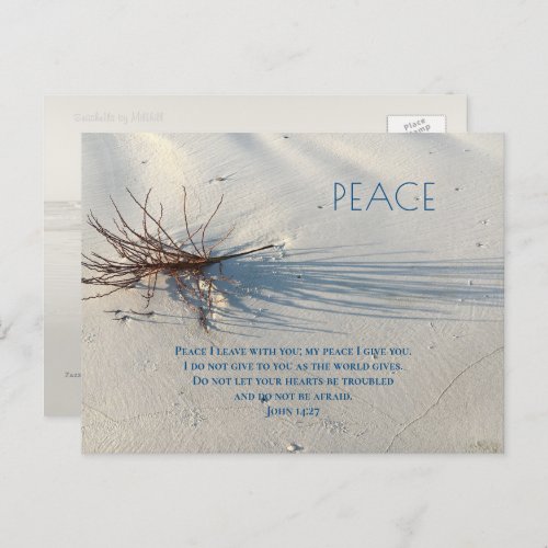 Beach Sand Dunes Peace Scripture Blank Postcards
