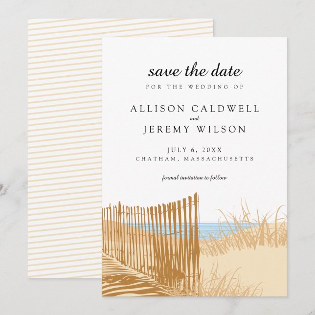 Beach Sand Dunes Wedding Save the Date (Front/Back)