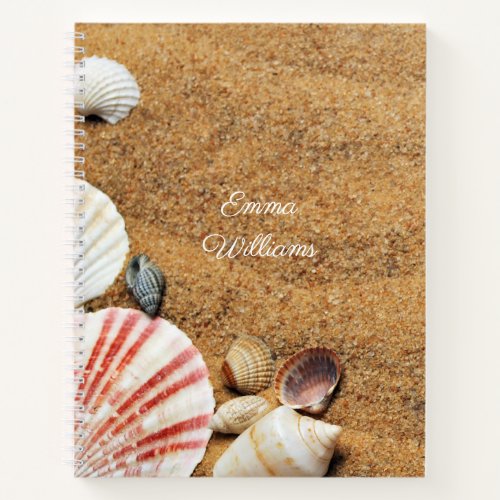 Beach Sand Exotic Sea Shells Photography Notebook