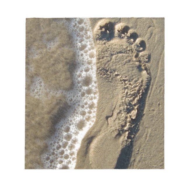Beach Sand Footprint Notepad (Front)