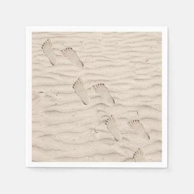 Beach Sand Footprints Napkins (Front)