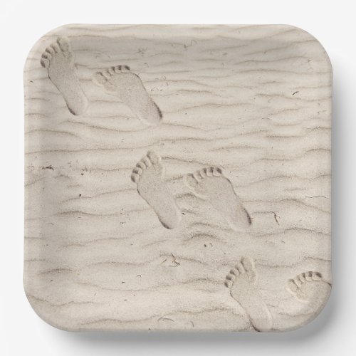 Beach Sand Footprints Paper Plates