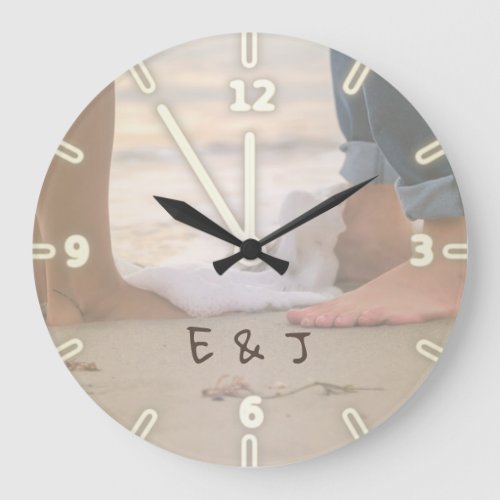 Beach SandFootsWaves _Personalized Large Clock