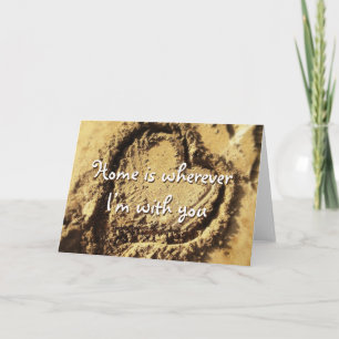 Beach Sand Heart Home Is With You Quote Script Card