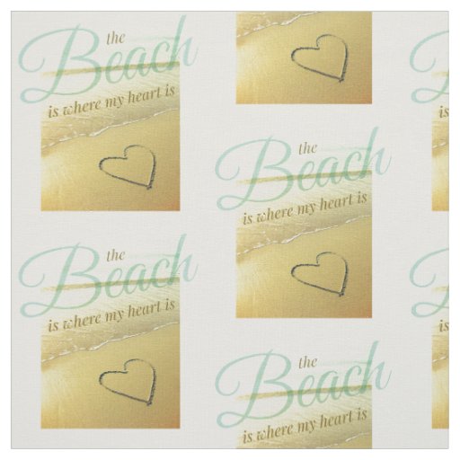 Beach Sand Heart Photo Fabric