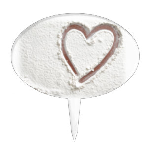 Beach Sand Heart Valentine Cake Topper