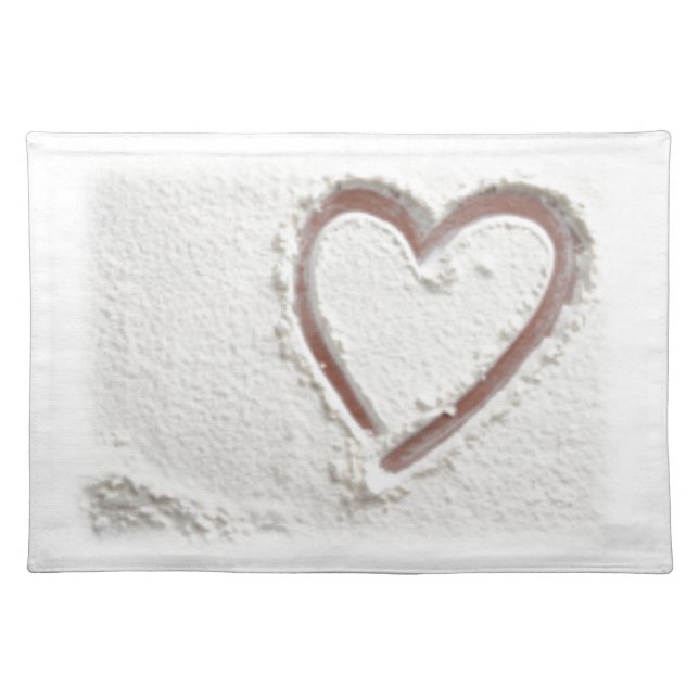 Beach Sand Heart Valentine Placemat (Front)