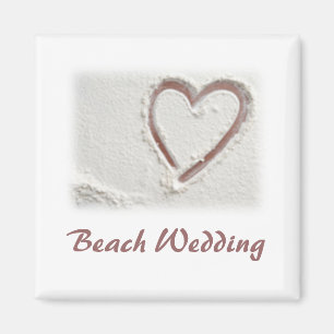 Beach Sand Heart Wedding Magnet