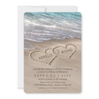 Beach Sand Hearts Elegant Tropical Modern Wedding