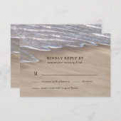Beach Sand Hearts Elegant Tropical Modern Wedding RSVP Card (Front/Back)