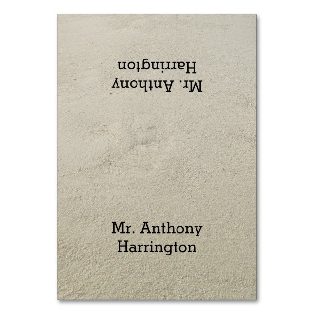 Beach Sand Name Template Place Cards (Front)